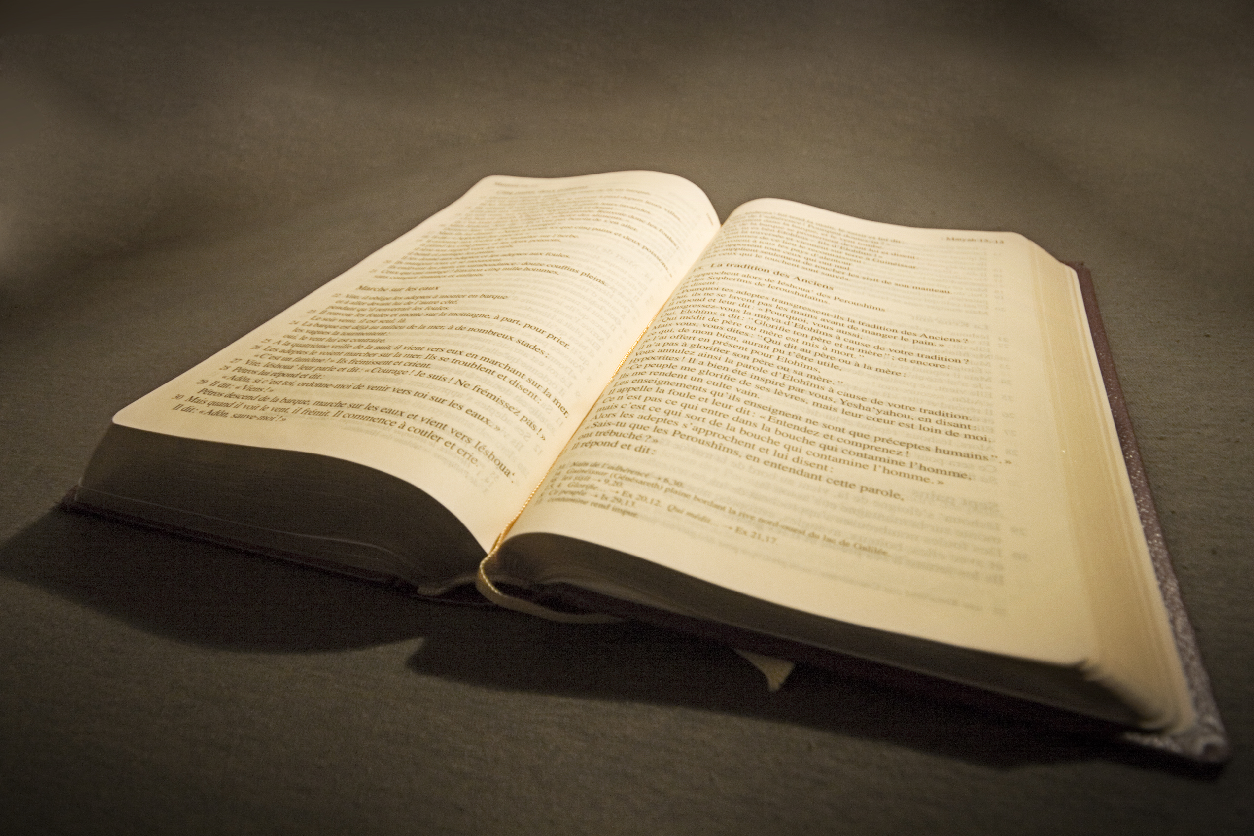 Bible on table